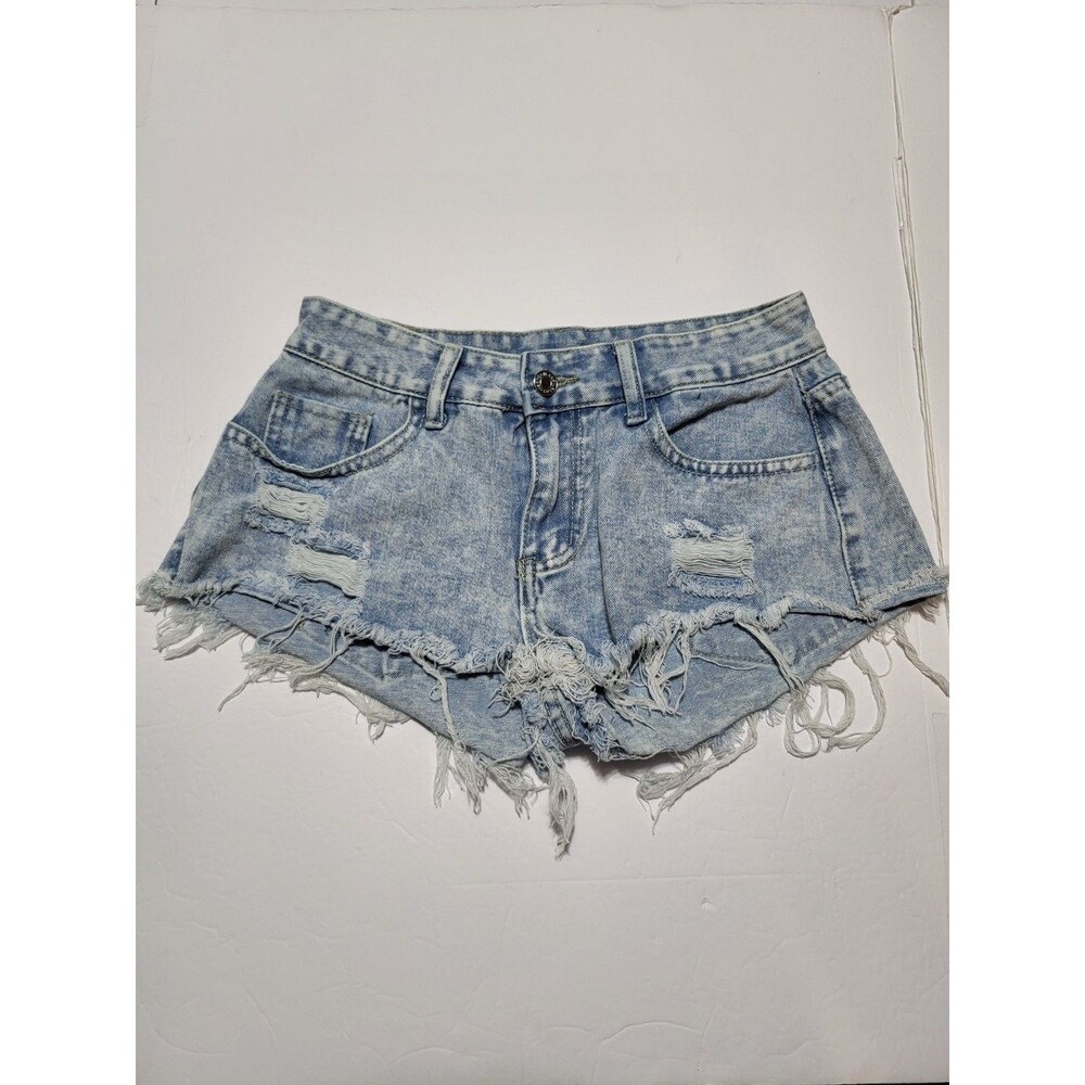 SHEIN Short Shorts Cut Off Distressed Blue Jeans Size Women's 27